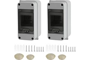 ERSHIPING 2 Pcs Coffret Electrique Etanche Exterieur IP65, 3 Modules Boîte de Distribution, Boitier Electrique Etanche Exterieur, Coffret à Fusibles en Saillie 1 Rangée, Distributeur Boitier de Jonction