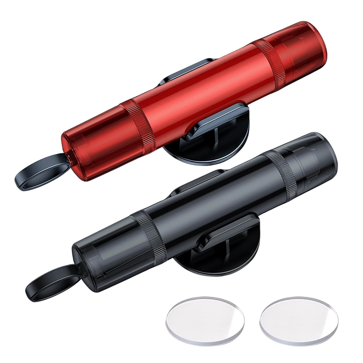 2 stuks veiligheidshamer voor auto, met stukjes glas en houders, 2-in-1 hamer voor autoruiten en gordelsnijder, nieuwe noodhamer voor auto om levens te redden