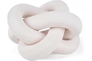 Yunjuhop Decoración de Nudo de Cadena de Madera de 3 eslabones, decoración de Nudo de Madera, decoración de Mesa de café, decoración de Granja para el hogar, decoración Bohemia para Estante y Mesa