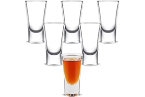 GOIEHIR Verres à Shot 30ml, Set De 6 Verres à Liqueur, pour Brandy, Whisky, Tequila, Gin, Vodka