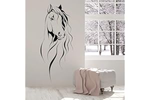 Tianpengyuanshuai Belle tête de Cheval Sticker Animal de Compagnie Animalier Art décoration Bureau Vinyle Autocollant Mural Salon décoration Chinoise 23x57cm