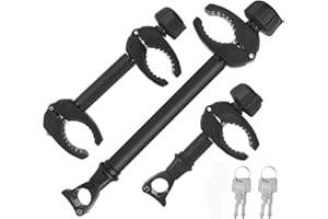 ‎WARMFAY Warmfay Schwarz Rahmenhalter 3 Stück Lang 25CM + 32CM + 45CM, Abschließbar Ahrradrahmenhalter, für U-Bügelrohr: Ø 2,5-3,0 cm, Universal Ersatzhalter Fahrradträger für Alle Gängigen Heckträger