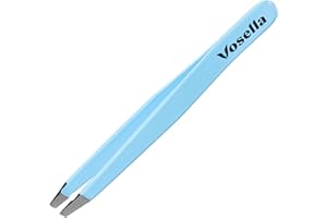 Vosella - Schräge Pinzette für Präzise Haarentfernung, Edelstahl, Made in Solingen - Blue Lagoon