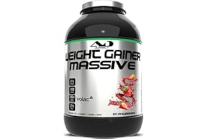 ADDICT SPORT NUTRITION AD Addict sport nutrition - Weight gainer massive - Prise de masse musculaire avec protéine concentrée - Ultra calorique 1200 kcal par dose - 51g de protéine et 21g de BCAA - 5 kg - Goût fraise