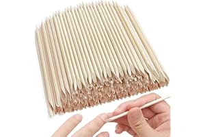 SASHA 100 Pieces Orange Wooden Nail Sticks - Double-Ended Cuticle Pushers, Nail Cleaners, and Nail Art Tools for Manicure, Pedicure, Gel Polish Removal - Multi-Purpose Professional and Home Use