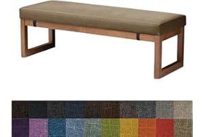 Kimgull Bankauflage Sitzkissen Mit 2 Spanngurten, Bequeme Waschbare Rutschfestes Sitzkissen für Gartenbank Schaukel, Terrasse, Esstisch, Bank, Drinnen (70 X 40 X 5CM Khaki)