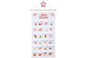 BEAFAEUR Calendrier de l'Avent, 24 Calendrier De l'Avent à Remplir en Remplir, DIY Calendrier de L'Avent Tissu, pour Murales Fenêtre Porte Décorations de Noël, Calendrier Suspendu