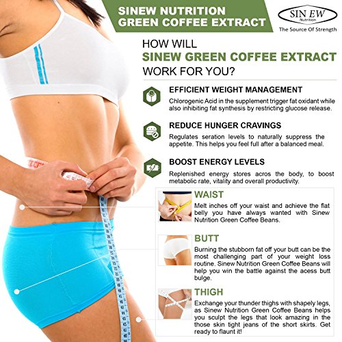 Sinew Nutrition Green Coffee Beans Powder for Weight Management - 200 g