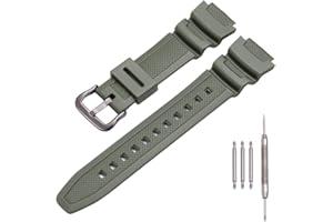 MCXGL Zapasowy pasek do zegarka z naturalnej żywicy do AE-1200 SGW-300H MRW-200H W-735H wodoodporny gumowy pasek, 18mm