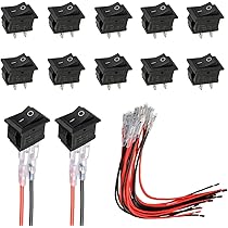 Interruttore Mini Rettangolare 10x15mm Nero 2 Pin 250V 3A ON/OFF - Per Auto E Applicazioni Elettriche - Foto 5