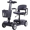 COOLBABY 4 Wheels Electric Folding Mobility Scooter Portable Electric Wheelchair Scooter for Adult And Elderly SILVER