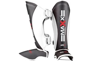 MAXX PRO BOXING GEAR MAXX Adult Maya Grain Leather Boxing Shin Guard Instep Pad Leg Protectors Support Martial Arts