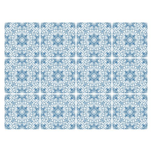 Dekorative Stickerfliesen mit tollen Motiven und Ornamenten für Wände und Fliesen | 12 teiliges Set | seidenmatt | 15x15cm