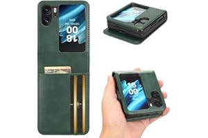 KRjcsfhy Case for OPPO Find N2 Flip 5G Wallet Case wtih Card Holders, PU Faux Leather Back Cover + Hard PC Protective Shell Thin Phone Case for OPPO Find N2 Flip 5G, Green