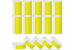 ASTARON Opaski na rękę, 200 szt., papierowe opaski na imprezy, wodoodporne bransoletki na imprezy, żółte opaski imprezowe, na imprezy, kluby, lekkie opaski koncertowe