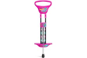 Xootz Wild Rider LED Pogo Stick for Kids, Light Up Bounce Toy, Girls & Boys Aged 5+, Pink Leopard Design