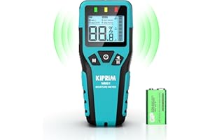 Kiprim WM01 Testeur Humidité Murs Sans Broche pour Le Bois, Les Murs, La Maçonnerie - Mesure Précise et Non Destructif avec 4 Modes, Maintien Des Données et Mode Silencieux