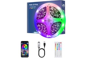 TK99SW Tira LED 6 Metros, Luces Led Habitación Controlas por App y Control Remoto,Múltiples Modos de Escena y Sincronización de Música, Para Decoración Navidad Fiestas Cocina TV Casa