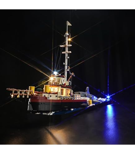 YEABRICKS Kit Luce LED Per LEGO Ideas 21350 Jaws – Illuminazione Per Modello Squalo – Set Non Incluso – Regalo Per Appassionati