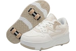 WOWEI Scarpe con Rotelle Bambini Pattini a Rotelle Scarpe Bambini Ragazzi Scarpe da Skateboard Pattini a Rotelle 2 in 1 Scarpe da Pattinaggio Scarpe da Ginnastica con Ruote Ragazze e Donne