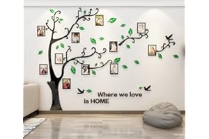 GUANGMU Stickers Muraux Arbre 3D Bricolage Stickers muraux Autocollants muraux Arbre Arts Décorations pour le Salon Chambre Chambre à coucher (G Vert Droite,M: 150 * 210CM)