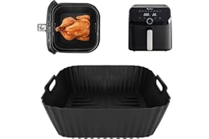 GADITIEK Molde de Silicona para Moulinex Easy Fry Mega, Freidora de Aire, 7,5 L Capacidad XL EZ8558F0, Accesorios Reutilizables Freidora de Aire Insertos de Silicona para Ninja MAX Pro 6,2L AF180EU