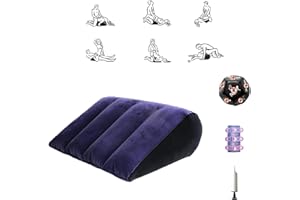 Quintrost Sex Almohada para Parejas, Almohada Inflable Multifuncional para Mujer y Hombre Jugetes Sexuales, Portátil Cojín Triangularde Viaje, Sexo Postural Auxiliar (Azul)