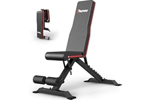 PASYOU Panca pieghevole da allenamento con 9 x 4 x 3 posizioni regolabili, multi-panca inclinata come addominale e schiena per casa, carico massimo 318 kg