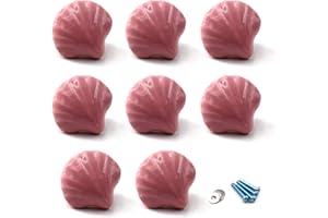 FLOMORE Rosado Perilla del cajón Perillas de gabinete de cerámica Tirador de la manija de la habitación de los niños para los cajones de la cómoda (paquete de 8 tornillos incluidos)