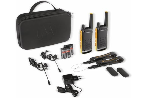 Motorola WALKIE-TALKIE TLKR-T82EXTREME NEGRO PACK2 PMR446/10KM/16CANALES/CLIP CINTURON/VOX/IMPERMEABL B8P00811YDEMAG TLKR T82 Extreme Duo-Radio PMR 10 Km-Noir/Jaune, Portée 10km