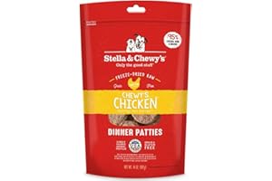 STELLA & CHEWY'S Stella & Chewy’s Freeze Dried Raw Dinner Patties – Grain Free Dog Food, Protein Rich Chewy’s Chicken Recipe – 14 oz Bag
