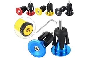 BUZIFU 4 Pairs Bar End Plugs Aluminum Bike Handlebar Cap Cycle Bar Ends Plugs Grip Bar Cap Bicycle Bar End Plugs Handlebar End Plugs with Installation Tool for Road Bike Mountain Bike MTB