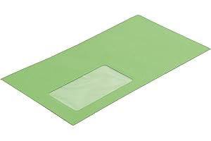 ‎BLANKE BRIEFHÜLLEN 100 Stück, Farbige Briefumschläge, DIN C6/5, Haftklebung mit Abziehstreifen, Gerade Klappe, 130 g/qm Colorista, Mit Fenster, Grün, Blanke Briefhüllen