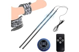 WOMULAN Electroestimulación Anillo Pene Estimulación Eléctrica Controlador Anillo Ajustable para Pene y Testículos Masturbación Cock Ring Erección con Silicona Suave 8 Modos SM Bondage Juguetes Sexuales