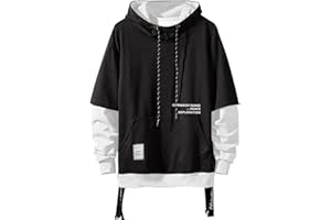 Moshtashio Bluza z kapturem dla mężczyzn, patchwork, bluza z kapturem w kontrastowym kolorze, długi rękaw, basic, bluza z kapturem