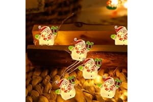 Eledreme lichterkette schneemann, 2m 20 led weihnachtsdeko innen Lichtervorhang außen, Warmweiß lichterkette weihnachten batterie, LED lichterkette batterie für Party, Weihnachten, Balkon