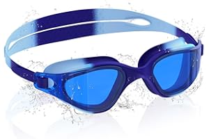 Ambienden Lunette Piscine Enfant, HD 180° Grand Angle Lunettes de Natation pour 3-14 Ans, Anti-Buée, Protection UV, Ajustement Rapide, Joint en Silicone, Lunette de Piscine Unisexes