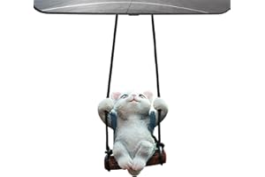 MIMIKA Voiture balançoire Chat,Accessoires rétroviseur Statue Chat Mignon | Pendentif rétroviseur Chat British Shorthair/Chat Orange, Pendentif à breloque Voiture