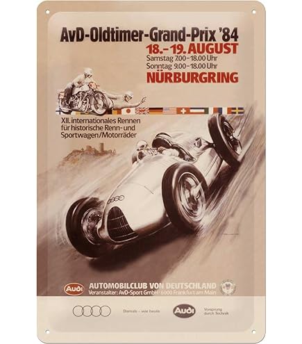Cartel Metálico Retro 24h Le Mans - 30x40 Cm, Diseño Vintage Azul, Regalo Para Amantes Del Motor