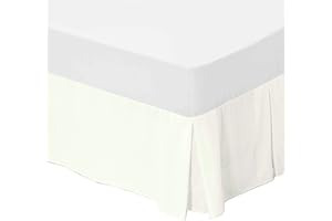 FACTORY2U The House of Emily Superking Size Box Pleated Base Platform Valance Cream 200TC