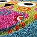 Kids Carpet Cute Owls Modern Children Rug in Blue Turquoise Orange Cream Green, Size:80x150 cm