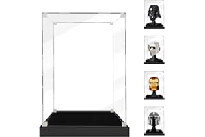 icuanuty Vitrinas de Acrílico para Lego Helmet, Caja de Exhibición Transparente para Colecciones Figuras (Solo Vitrina) (20 x 20 x 25 cm)