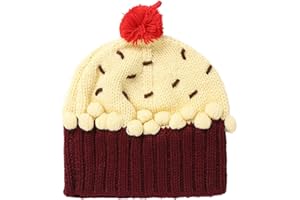 XINQIAO Unisex Kids Cupcake Beanie Cartoon Knitting Hat for 3-8 Years Boys Girls