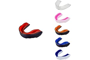 5RIDGE Paradenti per adulti, ragazzi e ragazzi, per tutti gli sport di contatto, per boxe, MMA, rugby, calcio, lacrosse, hockey (Rosso/Nero, Adulti sopra gli 11 anni)