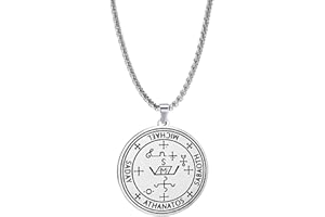 EUEAVAN Collar con colgante de sello de arcángel Miguel llavero para hombre, San Miguel 7 arcángeles, sello del arcángel, amuleto de Miguel, joyería pagana para mujer