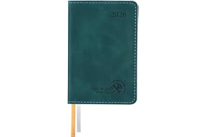 ‎POPRUN POPRUN Mini Taschenkalender 2026 Klein 12 x 8 cm - auf Deutsch - Kalender 2026 A7 Softcover mit PU-Leder - Terminplaner mit 70 GSM Papier - Petrolgrün