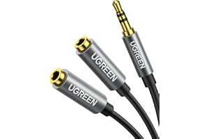 UGREEN Audio Splitter 3,5mm Aux Splitter för Två Hörlurar 20cm