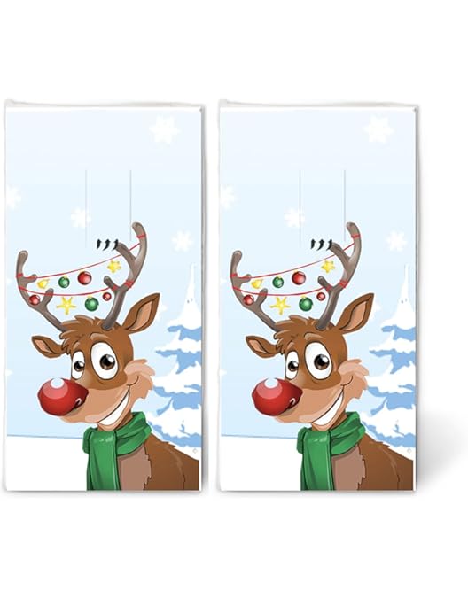Lot De 20 Serviettes De Noël - Rudolphe Ludique - Décoration