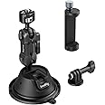 SMALLRIG Double-Layer Suction Cup Mount for Action Camera, Car Mount w Holder for GoPro for DJI Osmo, Dual Ball Head 360° Rotation for Car Windshield Window, SC-1K - 4275