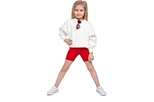SOFTSAIL Leggings Mädchen 3/4 Capri Hose Aus Baumwolle Kinder Sporthose Tanzhose Atmungsaktiv Weich Elastisch Sport